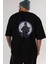 Gas Mask Soldier Arka Baskılı Siyah Oversize T-Shirt Erkek Kadın Bisiklet Yaka 1