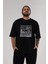 Auckland Ön Baskılı Siyah Oversize T-Shirt Erkek Kadın Bisiklet Yaka 1