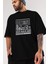 Auckland Ön Baskılı Siyah Oversize T-Shirt Erkek Kadın Bisiklet Yaka 4