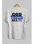 God Is Good Yazılı Arka Baskılı Beyaz Oversize T-Shirt Erkek Kadın Bisiklet Yaka 2
