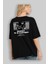 Nobody Is In Control Arka Baskılı Siyah Oversize T-Shirt Erkek Kadın Bisiklet Yaka 2