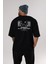 Nobody Is In Control Arka Baskılı Siyah Oversize T-Shirt Erkek Kadın Bisiklet Yaka 4