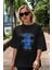 Have No Fear Bear Ön Baskılı Siyah Oversize T-Shirt Erkek Kadın Bisiklet Yaka 3