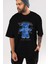 Have No Fear Bear Ön Baskılı Siyah Oversize T-Shirt Erkek Kadın Bisiklet Yaka 4