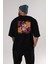 Beach Side Arka Baskılı Siyah Oversize T-Shirt Erkek Kadın Bisiklet Yaka 1
