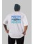 Positive Vibes 2 Arka Baskılı Beyaz Oversize T-Shirt Erkek Kadın Bisiklet Yaka 4