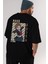 Mako Mankanshoku 1 Anime Arka Baskılı Siyah Oversize T-Shirt Erkek Kadın 1