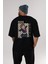 Mako Mankanshoku 1 Anime Arka Baskılı Siyah Oversize T-Shirt Erkek Kadın 3