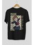 Mako Mankanshoku 1 Anime Arka Baskılı Siyah Oversize T-Shirt Erkek Kadın 4