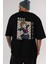 Mako Mankanshoku 1 Anime Arka Baskılı Siyah Oversize T-Shirt Erkek Kadın 5