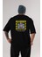 Disorder Streetwear Arka Baskılı Siyah Oversize T-Shirt Erkek Kadın Bisiklet Yaka 5