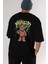 Hidra Bear Arka Baskılı Siyah Oversize T-Shirt Erkek Kadın Bisiklet Yaka 1