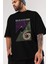 Now You See Me Ön Baskılı Siyah Oversize T-Shirt Erkek Kadın Bisiklet Yaka 1