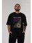 Now You See Me Ön Baskılı Siyah Oversize T-Shirt Erkek Kadın Bisiklet Yaka 3