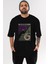 Now You See Me Ön Baskılı Siyah Oversize T-Shirt Erkek Kadın Bisiklet Yaka 4
