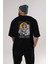 John Lennon Astronot Arka Baskılı Siyah Oversize T-Shirt Erkek Kadın Bisiklet Yaka 3
