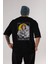 John Lennon Astronot Arka Baskılı Siyah Oversize T-Shirt Erkek Kadın Bisiklet Yaka 4