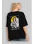 John Lennon Astronot Arka Baskılı Siyah Oversize T-Shirt Erkek Kadın Bisiklet Yaka 5
