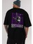 Criminal Damage Arka Baskılı Siyah Oversize T-Shirt Erkek Kadın Bisiklet Yaka 4