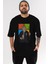 Harry Potter Gates Ön Baskılı Siyah Oversize T-Shirt Erkek Kadın Bisiklet Yaka 2