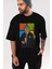 Harry Potter Gates Ön Baskılı Siyah Oversize T-Shirt Erkek Kadın Bisiklet Yaka 4