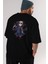 Chucky Arka Baskılı Siyah Oversize T-Shirt Erkek Kadın Bisiklet Yaka 1