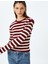 Bisiklet Yaka Uzun Kollu Çizgili Triko Kazak 1