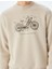 Bisiklet Yaka Pamuk Karışımlı Şardonlu Baskılı Sweatshirt 5