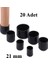 20 Adet Siyah 21 mm Pvc Sandalye Profil Ayak Pabucu 1