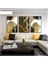Beyaz Gri Gold Soft Renk Soyut Set Çerçeveli Cam Tablo 3'lü 1