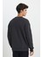 Loose Fit Rahat Kesim Bisiklet Yaka Içi Polarlı Antrasit Sweatshirt 3