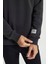 Loose Fit Rahat Kesim Bisiklet Yaka Içi Polarlı Antrasit Sweatshirt 5