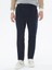 Lacivert Dokuma Carrot Fit Casual Pamuk Karışımlı Pantolon 2