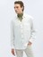 Beyaz Fitilli Oversize Fit Dokuma Casual Gömlek 4