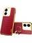 Xiaomi Poco M6 5g Kılıf Timsah Doku Halkası Kickstand Elektroliz Deri + Tpu Telefon Kapağı-Kırmızı (Yurt Dışından) 1
