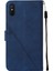 Pb2 Serisi Şık Baskı Hatları Pu Deri Çevirme Cüzdan Kılıf Standı Telefon Kaplama Kabuk Için Xiaomi Redmi 9AT -Sapphire (Yurt Dışından) 3