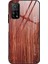 Xiaomi Redmi K30S-KIRMIZI Için Ahşap Dokulu Tpu Kenar + Temperli Cam Telefon Kılıfı (Yurt Dışından) 1