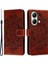 Xiaomi Redmi Note 13 4g Kılıf Pu Deri Mandala Baskılı Tasarım Cüzdan Telefon Kapağı-Kahverengi (Yurt Dışından) 1