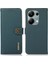 Xiaomi Redmi Note 13 Pro 4g Kılıf Hakiki Inek Deri+Tpu Standlı Telefon Kapağı-Yeşil (Yurt Dışından) 1
