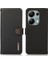 Xiaomi Redmi Note 13 Pro 4g Kılıf Hakiki Inek Deri + Tpu Standlı Telefon Kapağı-Siyah (Yurt Dışından) 1