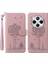 Xiaomi Redmi Için 14C 4g Kılıf Kedi Karahindiba Künye Pu Deri Cüzdan Telefon Kılıfı ile Kayış-Pembe (Yurt Dışından) 1