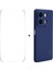 Xiaomi Xiaomi Poco X6 5g Silikon Kılıf Düz Kenar Telefon Kapağı + 9h Cam Koruyucu-Koyu Mavi Için (Yurt Dışından) 1