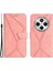 HT05 Xiaomi Redmi 14C 4g Kılıf Cilt Dokunma Hatları Pu Deri Flip Telefon Kapağı-Pembe (Yurt Dışından) 1