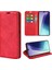 Xiaomi Redmi 14C 4g Kılıf Skin-Touch Deri Cüzdan Telefon Kapağı-Kırmızı (Yurt Dışından) 5