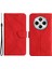 HT05 Xiaomi Redmi 14C 4g Kılıf Cilt Dokunma Hatları Pu Deri Flip Telefon Kapağı-Kırmızı (Yurt Dışından) 1