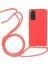 Xiaomi Redmi Note 11 4g(Qualcomm) Için Hafif Ince Çevre Dostu Buğday Samanı + Ayarlanabilir Kordonlu Yumuşak Tpu Cep Telefonu Kılıfı-Kırmızı (Yurt Dışından) 1