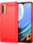1.8mm Çizilmeye Dayanıklı Fırçalanmış Karbon Fiber Doku Tpu Case Arka Cep Telefonu Kapağı Xiaomi Redmi 9 Güç-Kırmızı (Yurt Dışından) 1