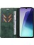 Xiaomi Redmi Için 14C 4g Kılıf Cüzdan Litchi Tahıl Deri Telefon Kapağı Manyetik Otomatik Emilmiş-Yeşil (Yurt Dışından) 2