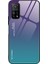 Xiaomi Mi 10T 5G/10T Pro 5g-Mor/yeşil Için Yumuşak Tpu Kenar Temperli Cam Degrade Renk Kılıf (Yurt Dışından) 1