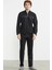 Dik Yaka Fermuarlı Eşofman Takım - Siyah 3